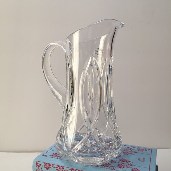 Vintage Ofnah Poland Lead Crystal Cut Glass Pitcher - Picture 5 of 8